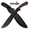 Survivor 22 Inch Machete Survival Knife With Wood Handle And Sheath 2 Survivor 22 Inch Machete Survival Knife With Wood Handle And Sheath -SHURIKEN Sales Store SV MHT008BK