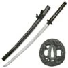 Hand Sharpened Carbon Steel Katana With Black Scabbard 2 Hand Sharpened Carbon Steel Katana With Black Scabbard -SHURIKEN Sales Store SW941BK