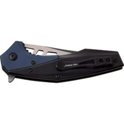 Folding Pocket Knife With Persian Edge Blade Black Blue Handle -SHURIKEN Sales Store TF 977BL closed