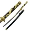 Ten Ryu Fantasy Dragon Handle Samurai Sword Gold With Black Scabbard -SHURIKEN Sales Store TR039BGD