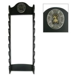 Deluxe Wooden 8 Tier Sword Stand Display W/ Samurai Logo
