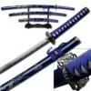3 Pcs Samurai Sword Set - Blue Carved Dragon On Scabbard -SHURIKEN Sales Store YK58BLD4